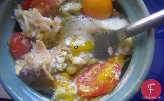 Chilaquiles Com Legumes De Verão, Ricota, Salsa Verde E Ovo