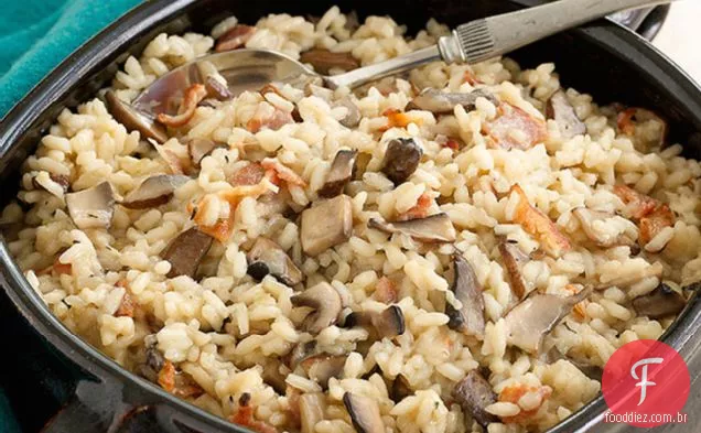 Risoto De Cogumelos E Bacon Assado No Forno