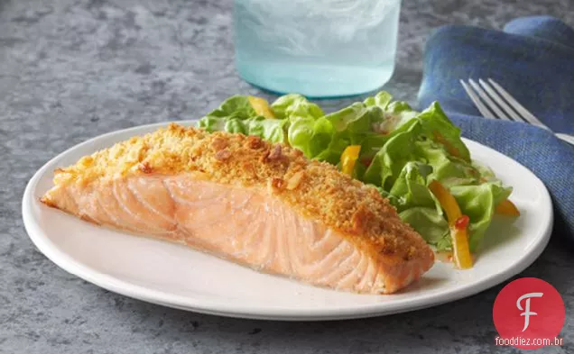 Salmão Assado Com Parmesão