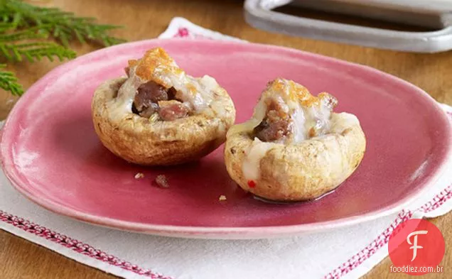 Salsicha E Queijo-Cogumelos Recheados