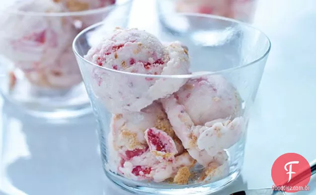 Sorvete De Cheesecake De Morango