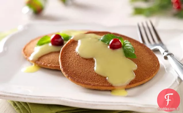 Panquecas de gengibre com molho de limão quente