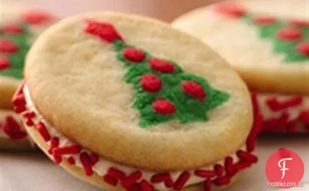 Biscoitos Sanduíche De Árvore De Natal