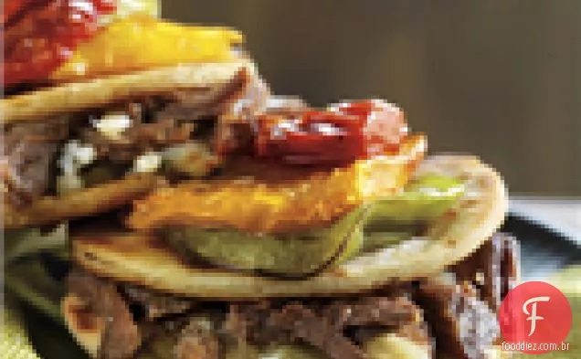 Quesadillas Shredded Da Carne E Do Queijo Azul