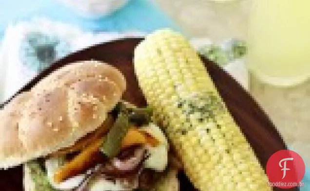 Hambúrguer Fajita Com Pimentão, Cebola E Guacamole