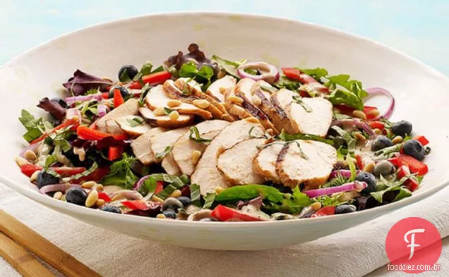 Blueberry-Salada De Frango Grelhado Balsâmico