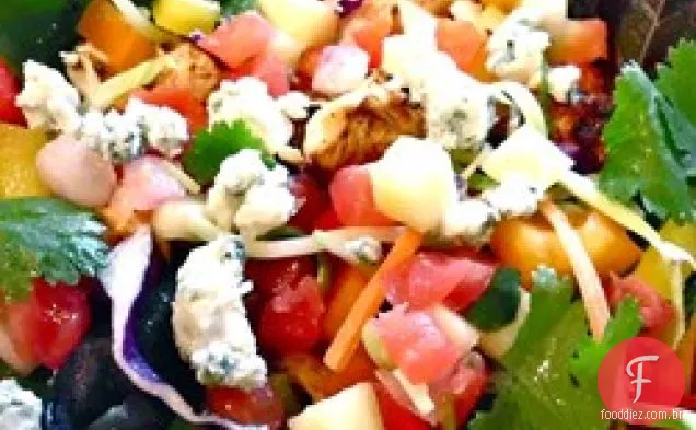Salada de Salsa de Manga de frango com vinagrete de limão Chipotle
