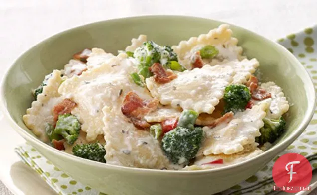 Ravioli rápido e fácil com Bacon