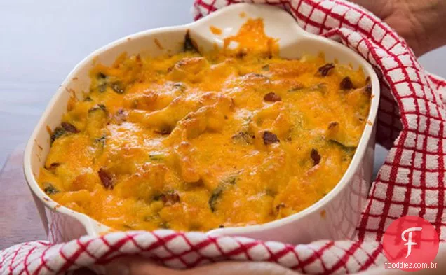 Espinafre - Bacon macarrão com queijo