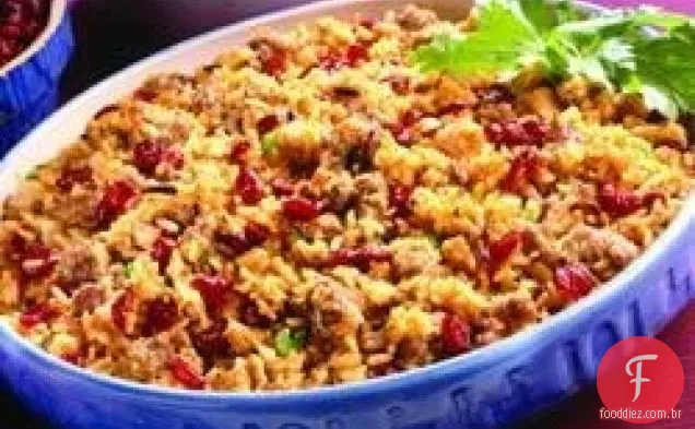 Salsicha e recheio de Arroz Selvagem