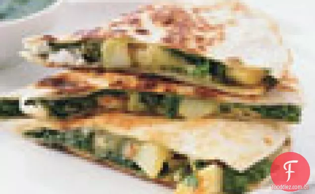 Batata, verduras e queijo de cabra Quesadillas