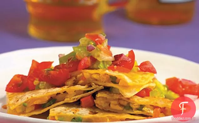 Quesadillas De Milho Assado Com Molho Tomatillo