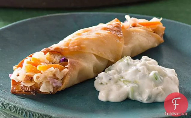 Buffalo Chicken Egg Roll Minis