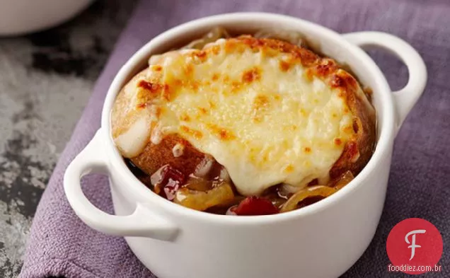 Sopa de cebola francesa com Bacon