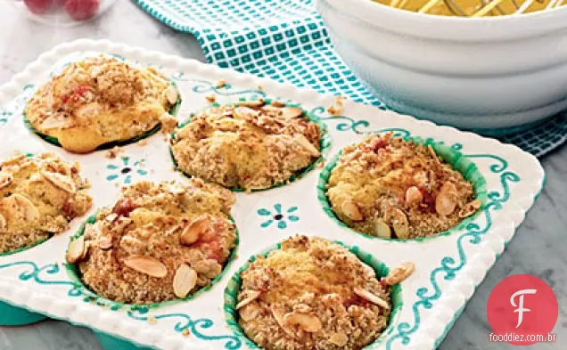 Muffins Streusel Framboesa-Amêndoa