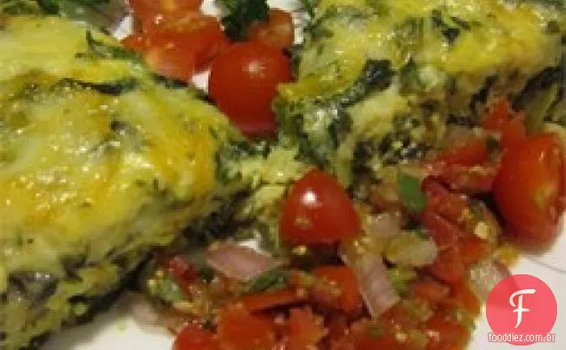 Espinafre e fritada de cogumelos