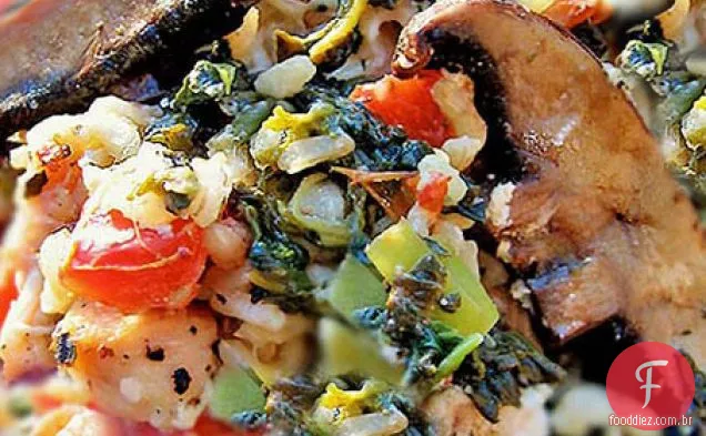 Frango Mediterrâneo E Espinafre Arroz Assar