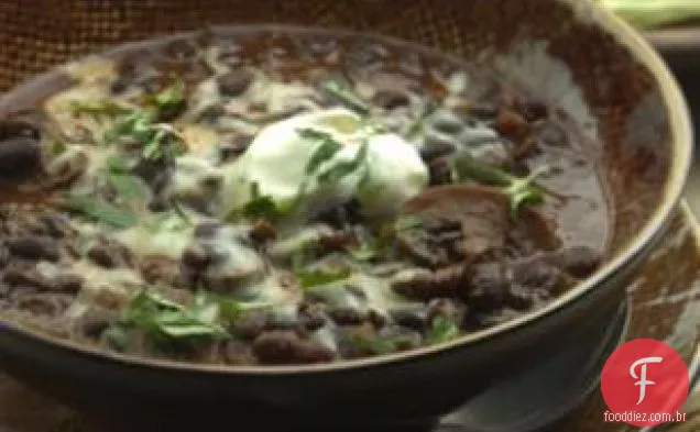 Slow-cooker Black Bean-Mushroom Chili