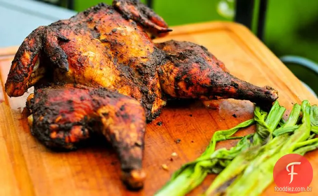Grelhar: frango mexicano à beira da estrada com cebolinha