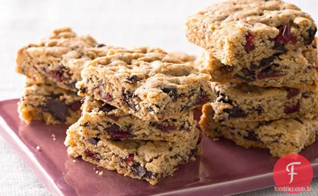 Cranberry-Barras De Manteiga De Amendoim Com Chocolate