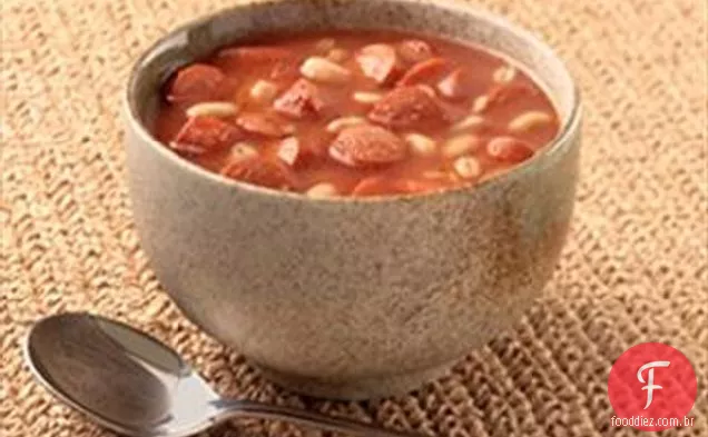Sopa de cevada e feijão com Francos