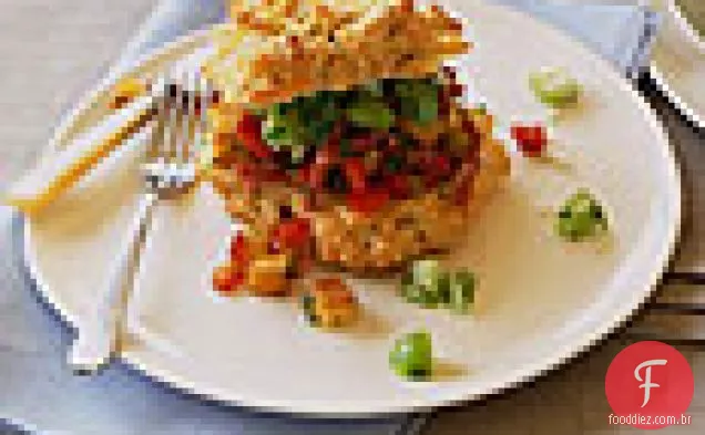 Cheddar Shortcakes com Hash de carne enlatada