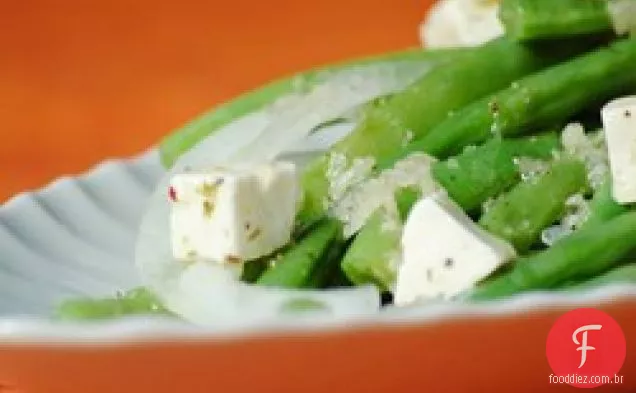Feijão verde e salada de Feta