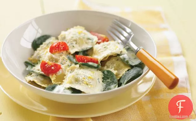 Espinafre Cremoso-Ravioli Parmesão