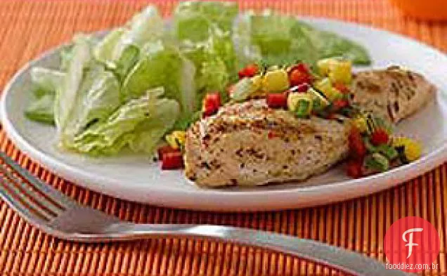 Frango grelhado do sudoeste com salsa de Manga
