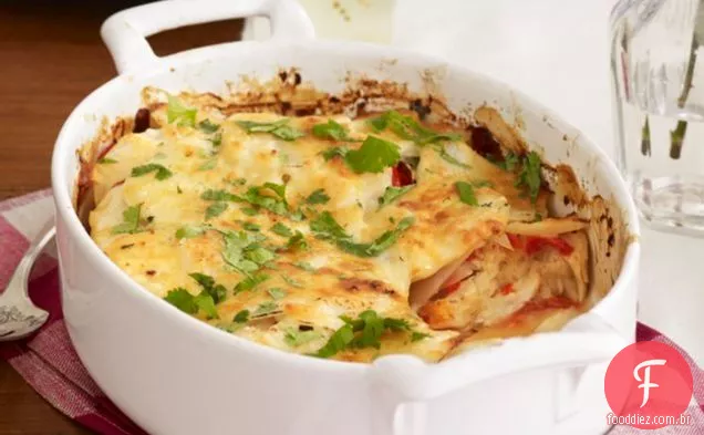 Caçarola de peixe e vegetais