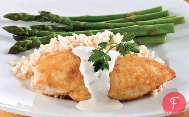 Parmesão - frango com crosta em molho de Creme
