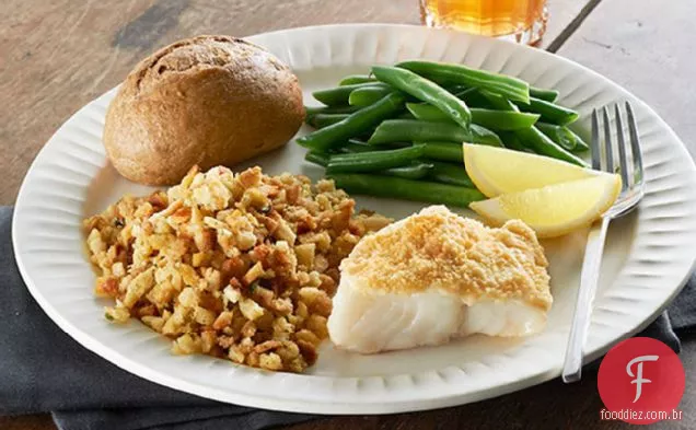 Jantar Fácil De Peixe Com Crosta De Parmesão