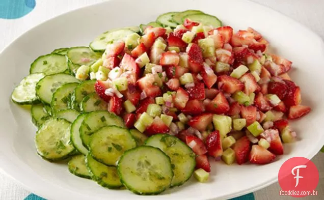 Salada De Morango, Pepino E Hortelã
