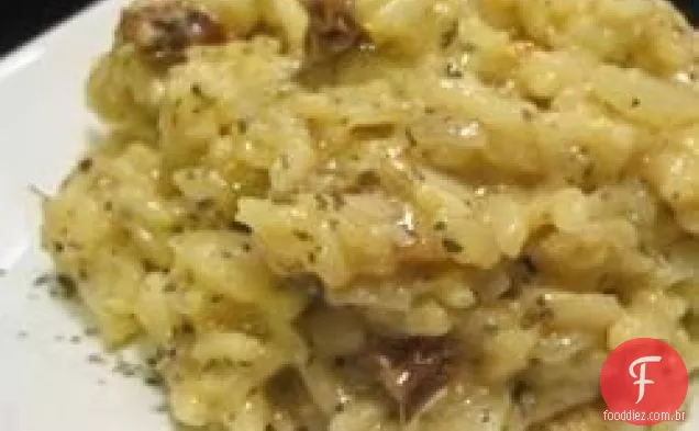 Risoto com tomates secos ao sol e mussarela