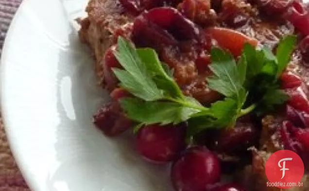 Costeletas De Porco De Cranberry Cozidas