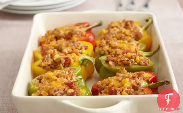 Pimentas Recheadas Vegetarianas Tricolor