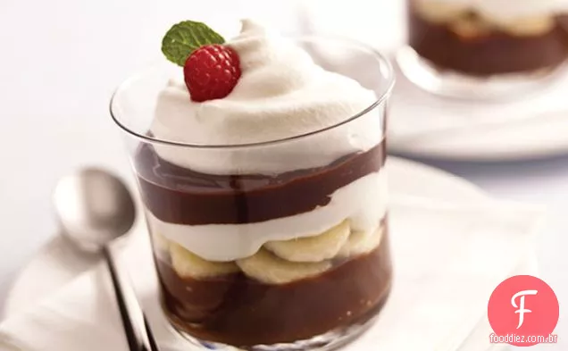 Chocolate Com Baixo Teor De Gordura-Banana Parfaits