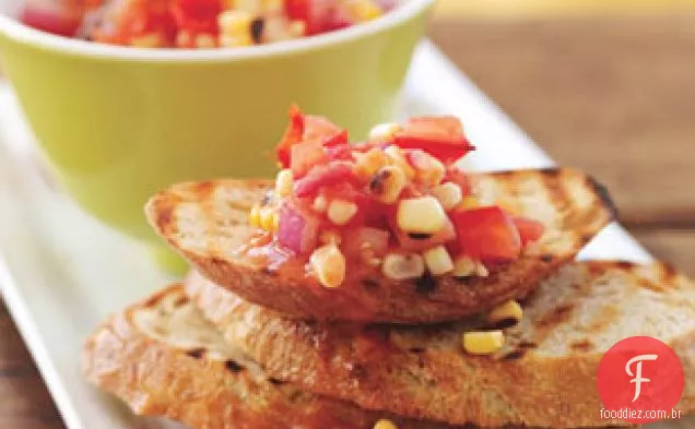 Milho Smokey E Tomate Bruschetta