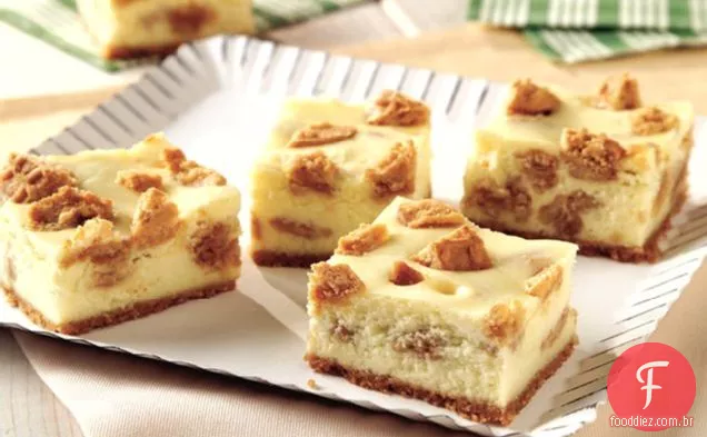Barras De Cheesecake De Biscoito De Manteiga De Amendoim