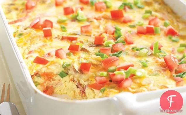 Quiche Crustless do Bacon e do queijo