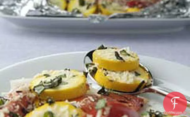 Pacotes De Abóbora Amarela, Tomate E Cebola