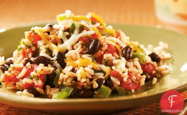 Arroz Picante, Feijão E Queijo Frigideira