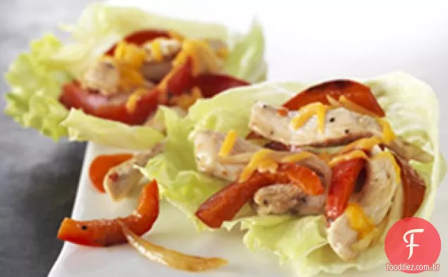 Frango Fajita Alface Wraps