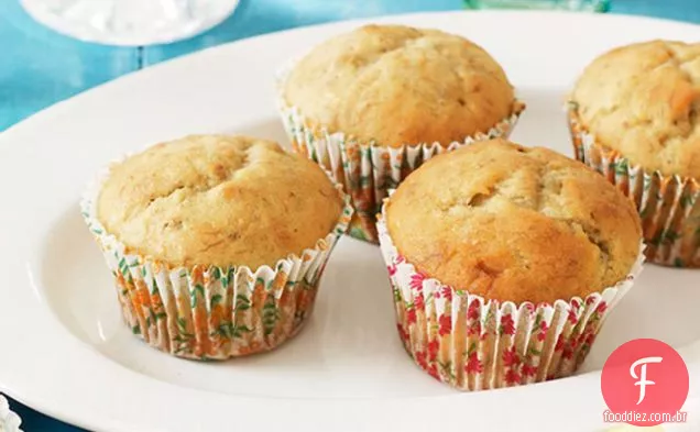 Muffins de Banana com creme azedo