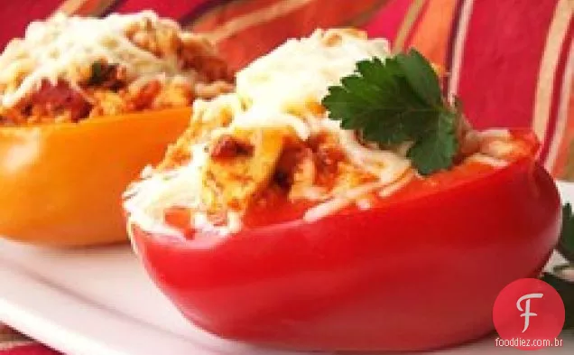 Pimentos recheados com Tofu e arroz