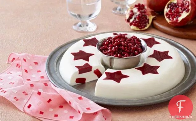 Creme de baunilha com romã-framboesa Estrelas