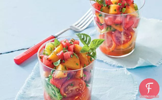 Salsa e tomate melancia-pêssego