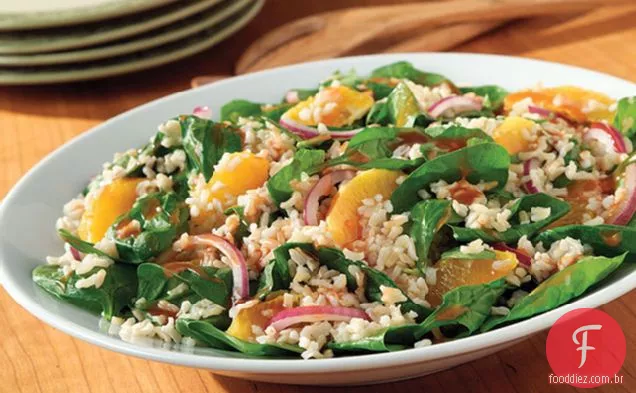 Espinafre Cítrico E Salada De Arroz