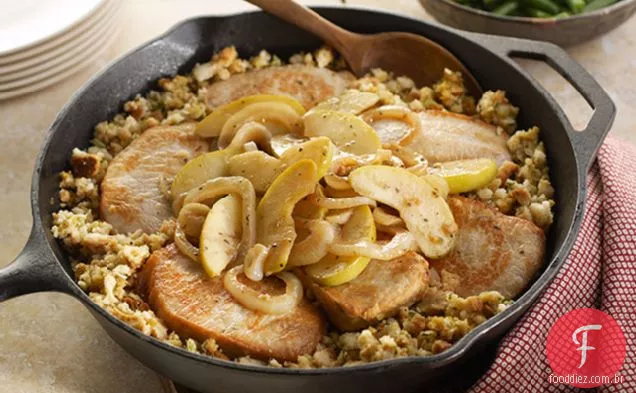 Carne De Porco Com Recheio E Frigideira De Maçã