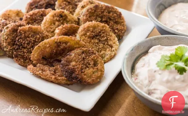 Tomates Verdes Fritos Com Creme Azedo Chipotle
